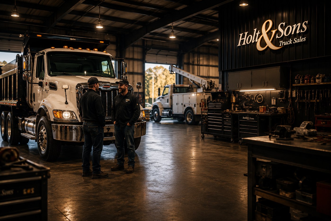 The Holt & Sons team at work in the truck shop