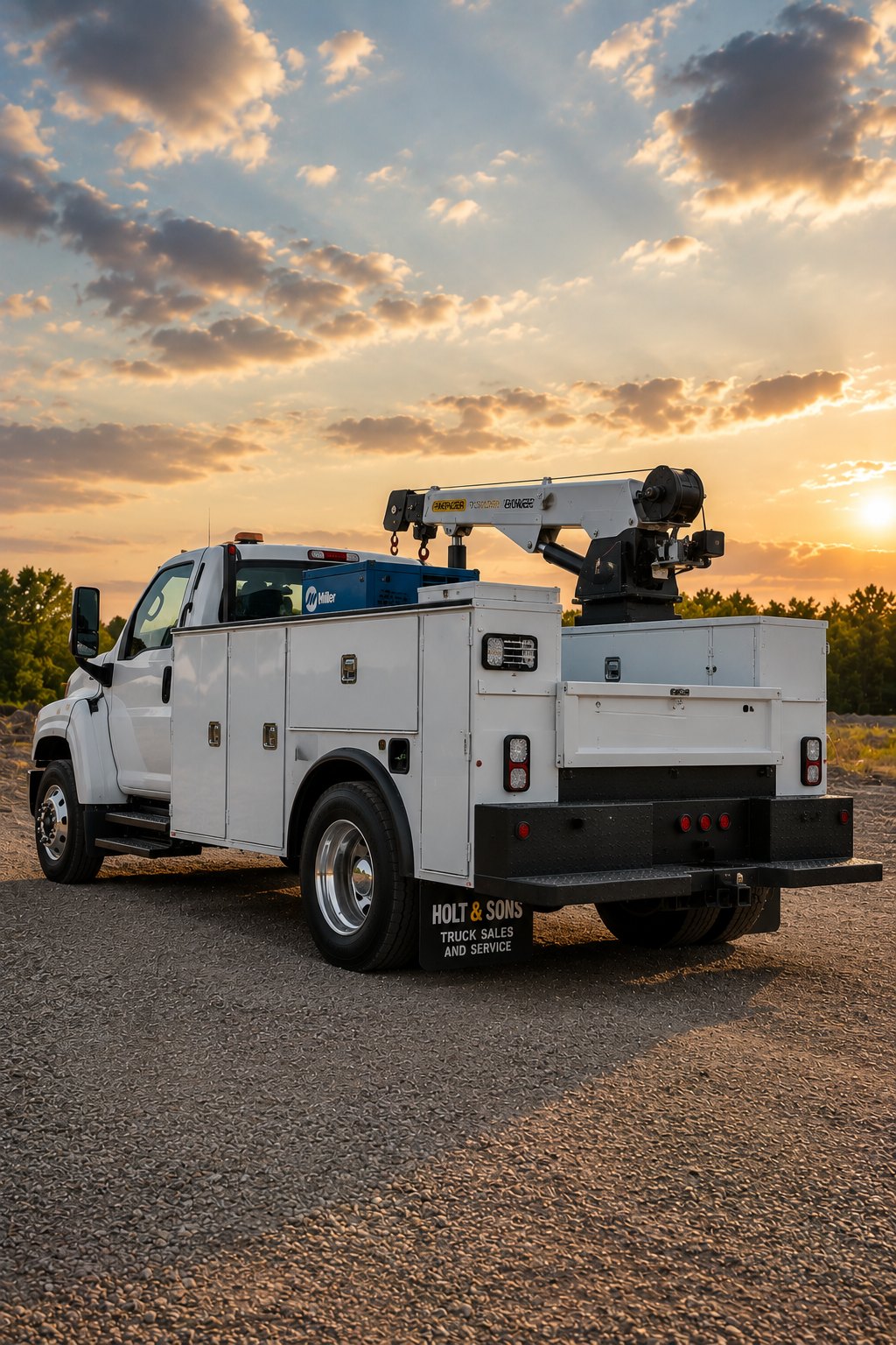 Service body truck built by Holt & Sons